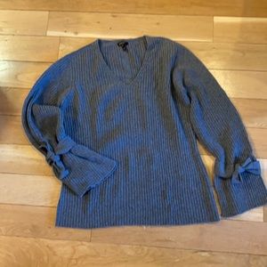 Escada Bow Sleeve Sweater in Gray